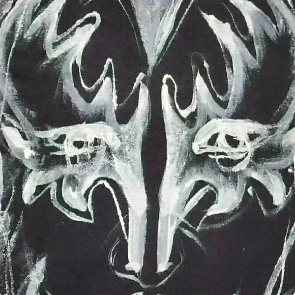 Vintage 90s Goth style  hand-painted Gene Simmons from Kiss rock band t-shirt - Picture 8 of 14